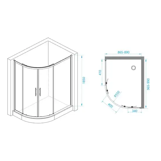 Душевой уголок RGW PA-61 41086180-11 80x100 (хром/прозрачное стекло) - фото товара