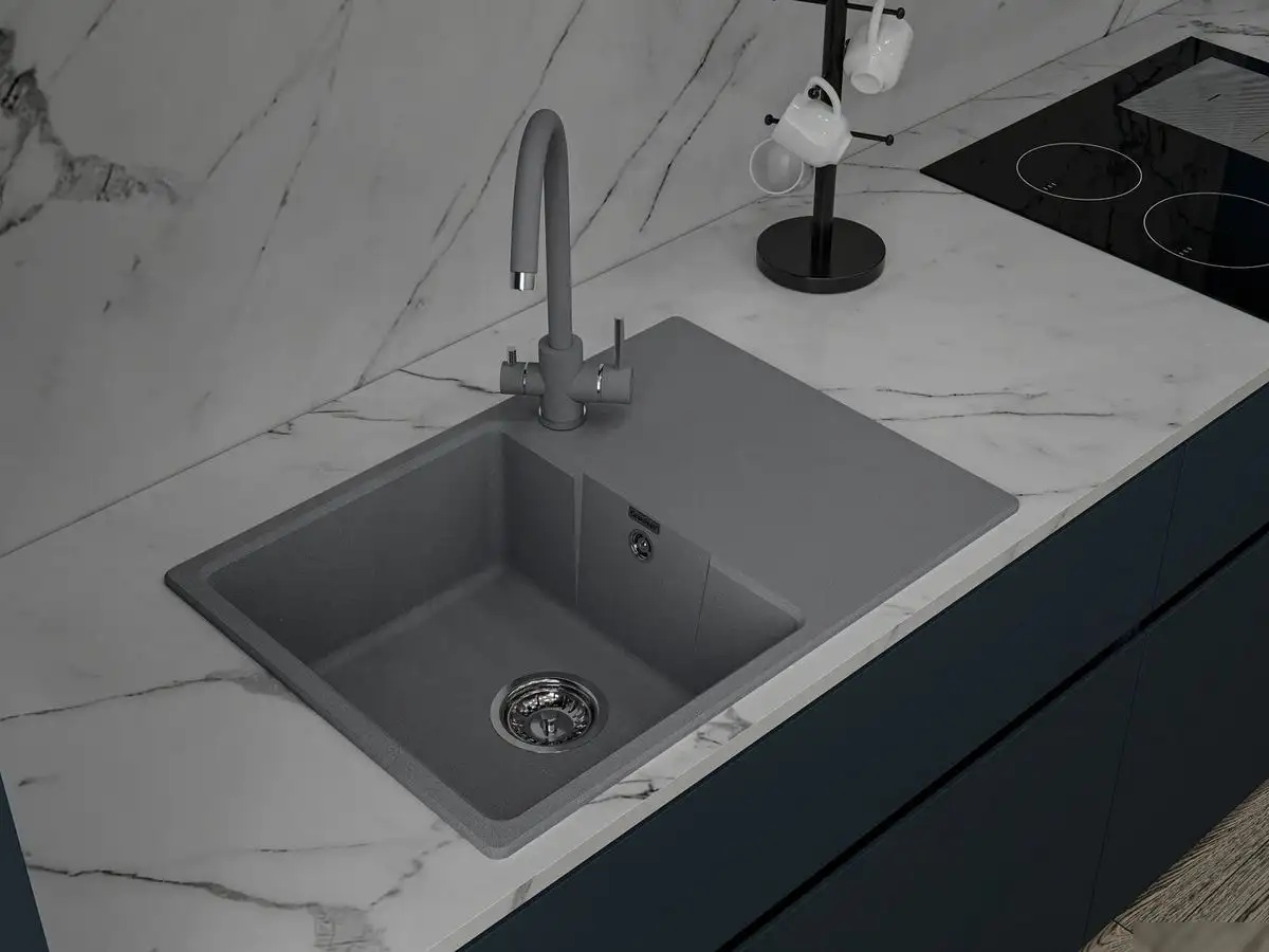 Кухонная мойка GranFest GF-Urban-668L (темно-серый) - фото товара