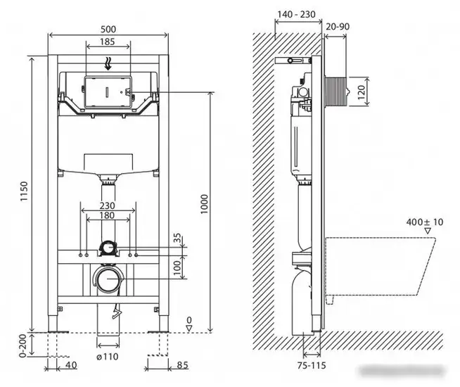 Инсталляция для унитаза BelBagno BB001-120 - фото товара