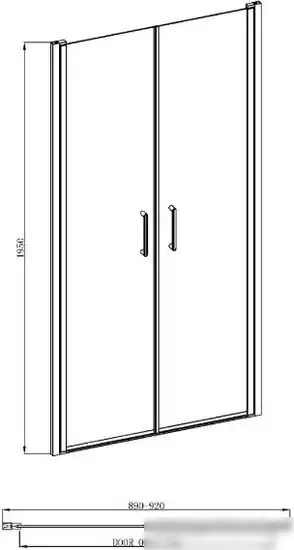 Душевая дверь Adema Nap Duo-90 (тонированное стекло) - фото товара