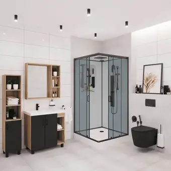 Душевая кабина Niagara NG-6901-01GQ Black 90x90x210 (прозрачное стекло)