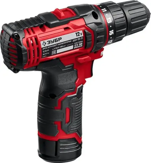 Дрель-шуруповерт Зубр Мастер ДШЛ-125-21 (с 1-м АКБ) – фото товара