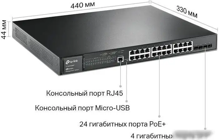 Управляемый коммутатор уровня 2+ TP-Link TL-SG3428MP V5 – фото товара