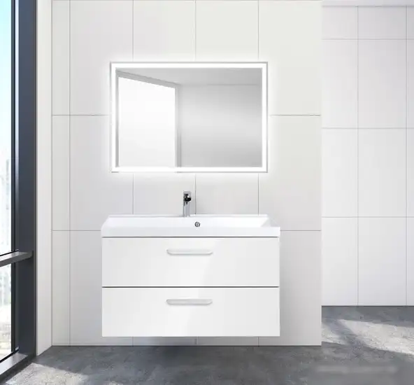 BelBagno Тумба под умывальник Aurora-900-2C-SO-BL (bianco lucido) – фото товара