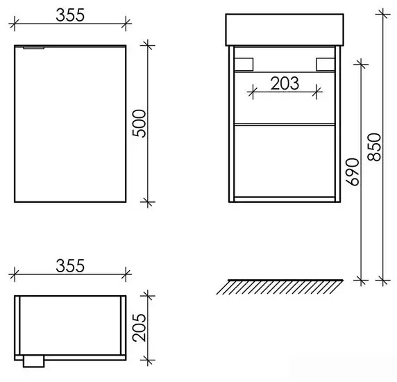 Sancos Тумба под умывальник Mini MN35EGL (дуб галифакс натуральный) – фото товара
