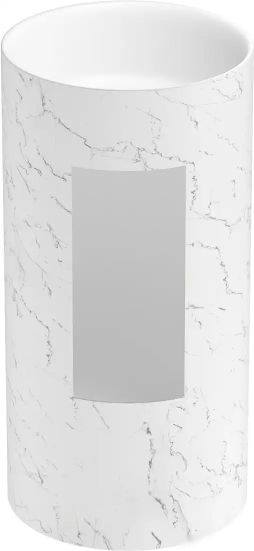 Умывальник Wellsee Chalice Perfection 230619000 (отдельностоящий, без отверстия под смеситель, цвет матовый белый мрамор/глянцевый белый) - фото товара