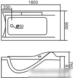 Ванна Gemy G9055 K R 181x92 - фото товара