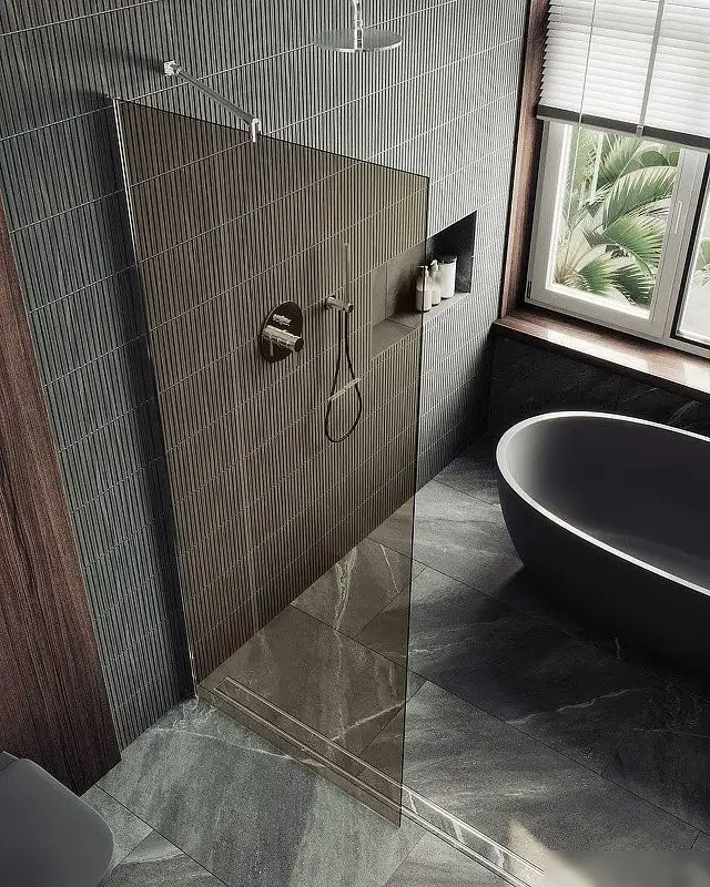 Душевая стенка MaybahGlass 99x195 MGD-1353-5ш (бронзовое стекло/хром матовый) - фото товара