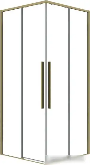 Душевой уголок Grossman Galaxy 80x80x195 300.K33.01.8080.32.00 (золото сатин/прозрачное стекло)