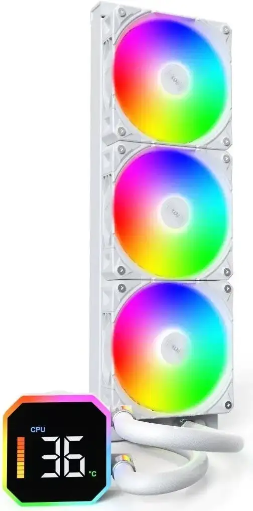 Система жидкостного охлаждения для процессора Montech HyperFlow Digital 360 (белый) – фото товара