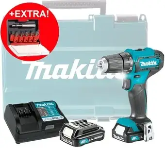 Дрель-шуруповерт Makita DF333DYX14 (с 2-мя АКБ, кейс +набор оснастки) – изображение в каталоге