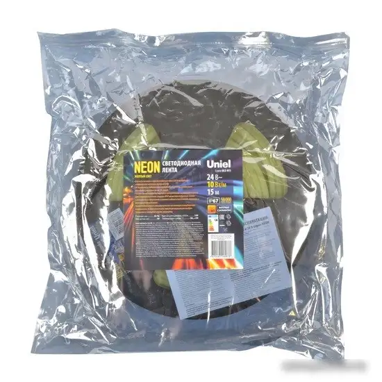 Светодиодная лента Uniel ULS-N11-2835-120LED-m-8mm-IP67-DC24V-10W-m-15M-YELLOW – фото товара