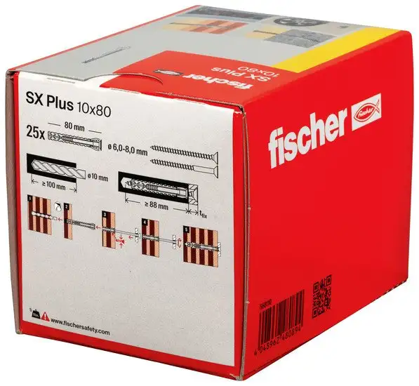 Дюбель универсальный Fischer SX Plus 10X80 568110 (25 шт) – фото товара