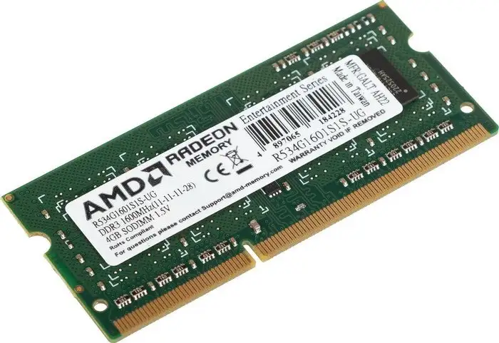 Оперативная память AMD 4GB DDR3 SO-DIMM 1600 МГц R534G1601S1S-UG – фото товара
