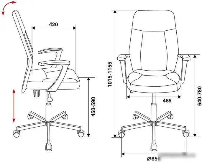 Кресло Бюрократ CH-605 (черный) – фото товара