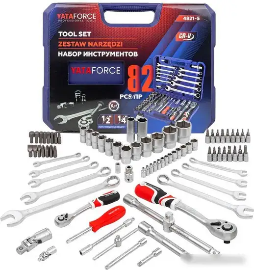 Универсальный набор инструментов Yataforce YF-4821-5 (82 предмета) – фото товара