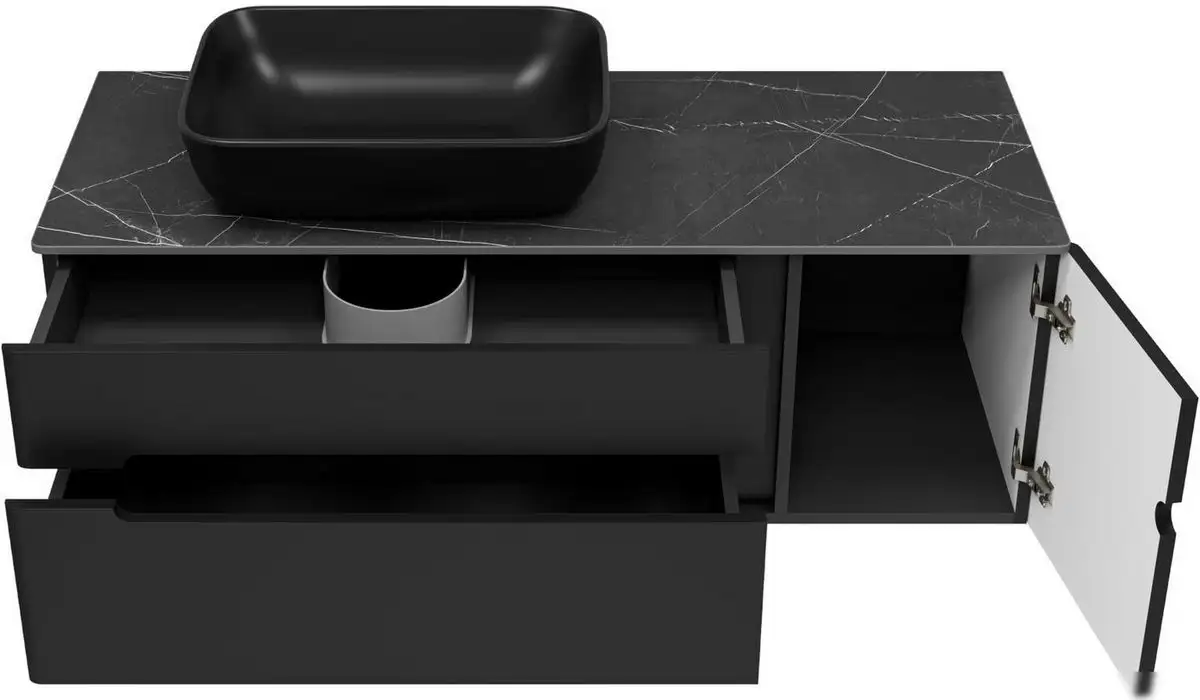 Misty Тумба под умывальник Роял 120 П-Роя-01120-021П2Я (подвесная, черный) – фото товара