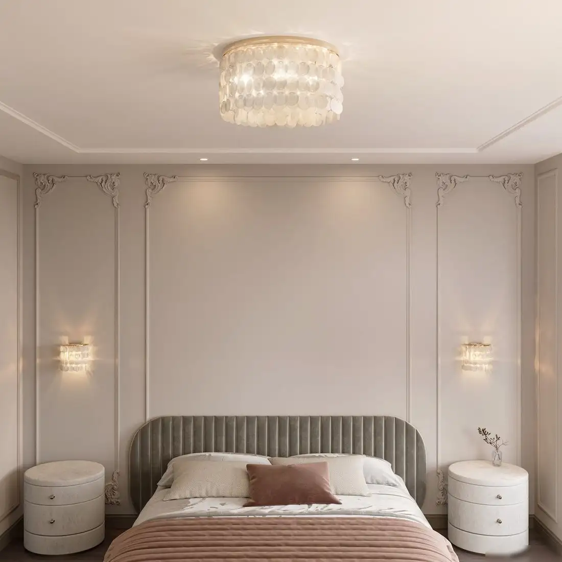 Люстра средней высоты Евросвет 60084/5 (латунь/перламутр) – фото товара