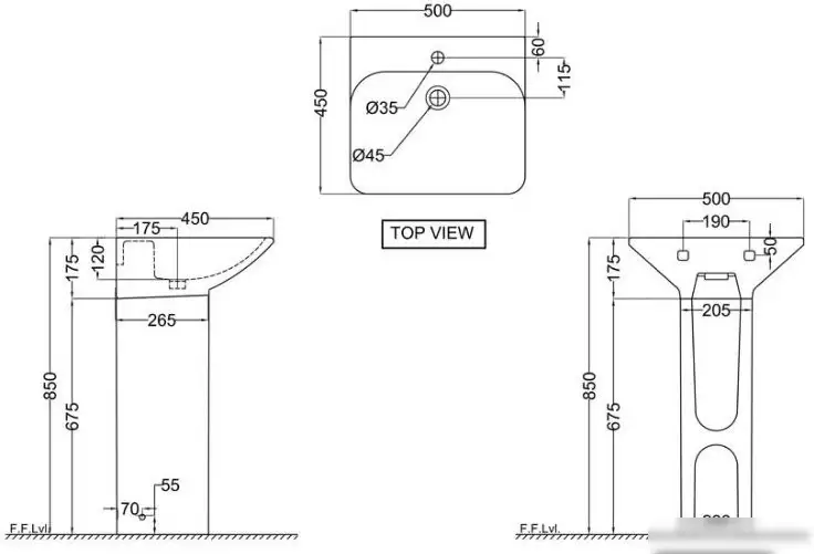 Умывальник Jaquar Laguna LAS-WHT-91801 - фото товара