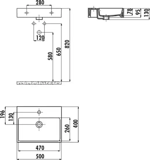 Умывальник Creavit Next 50x40 NX242-00CB00E-0000 - фото товара