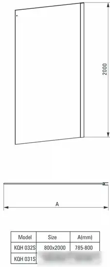 Душевая стенка Deante Hiacynt 80 KQH 032S (хром/прозрачное) - фото товара
