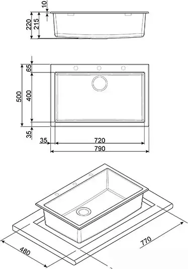 Кухонная мойка Smeg VZ79CT - фото товара