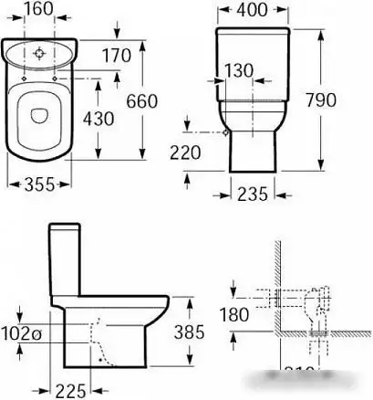 Унитаз напольный Roca Dama Senso 342517000+341517000+ZRU9000041 - фото товара