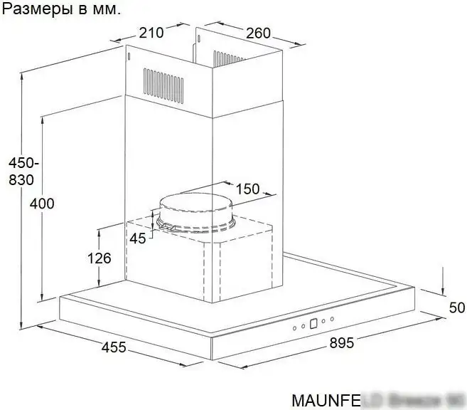 Кухонная вытяжка MAUNFELD Breeze 90 (черный) - фото товара