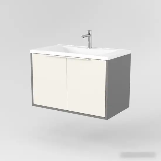 Дабер Тумба под умывальник 018 Andrea Elen 80 Т18.8А.0.19Б (бежевый/серый/ручка белая) – фото товара