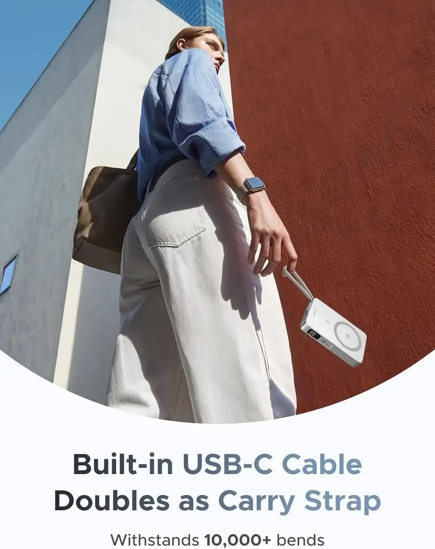 Внешний аккумулятор Ugreen MagFlow PB773 10000mAh (белый) – фото товара