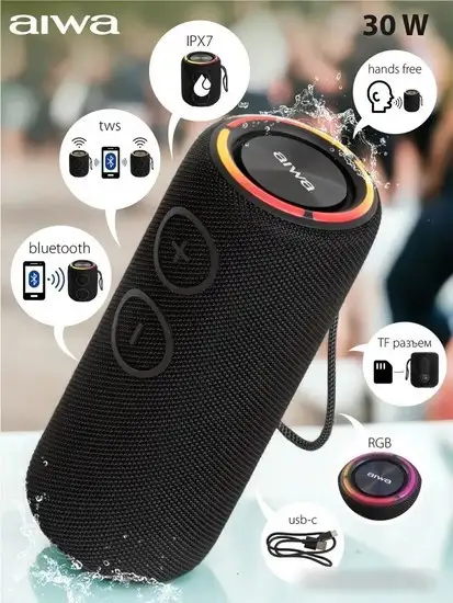 Беспроводная колонка Aiwa PAS-H300 (черный) – фото товара