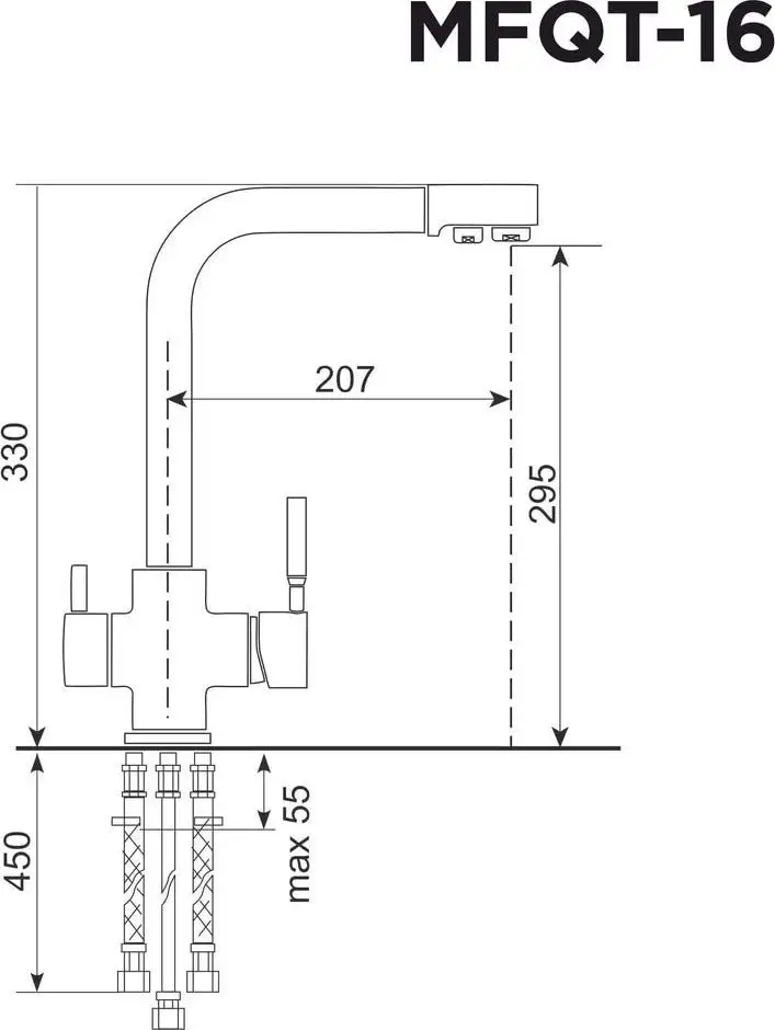 Смеситель MAUNFELD MFQT-16LBG (светло-бежевый) - фото товара
