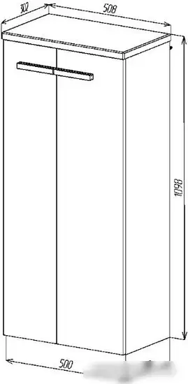 Viant Шкаф-полупенал Мюнхен VMUN50BEL-PENP (белый) – фото товара