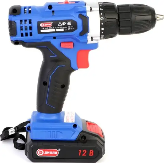 Дрель-шуруповерт ДИОЛД ДЭА-12ЛИ-07 10022146 (с 2-мя АКБ, кейс) – фото товара