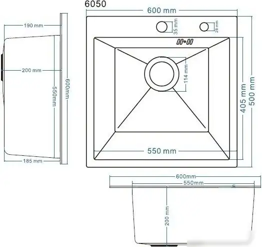 Кухонная мойка Schtoff Best Decor Black 6050 + коландер KR-1 BLACK + дозатор SD-1 BLACK - фото товара
