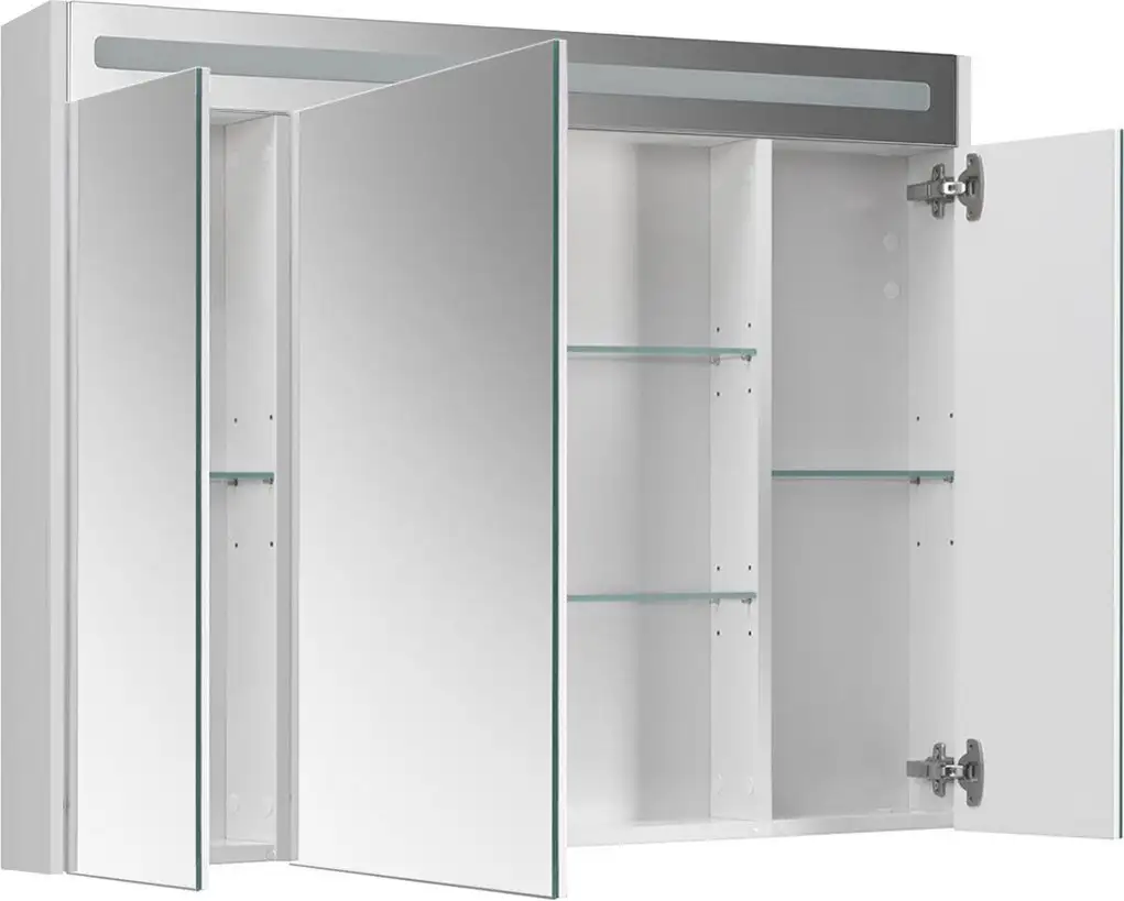 Belux Шкаф с зеркалом Бристоль ВШ 100 (1, белый глянцевый) – фото товара