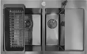 Кухонная мойка Stellar Decor S7850NB-2L-D (нано черный)
