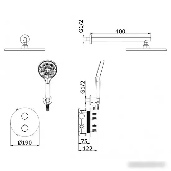 Душевая система Vieir 25003-2C - фото товара