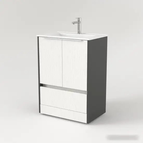 Дабер Тумба под умывальник 017 WeltWasser Deilbach 7517-60 Т17.6W.0.20Б (белый древесный/серый/ручка белая) – фото товара