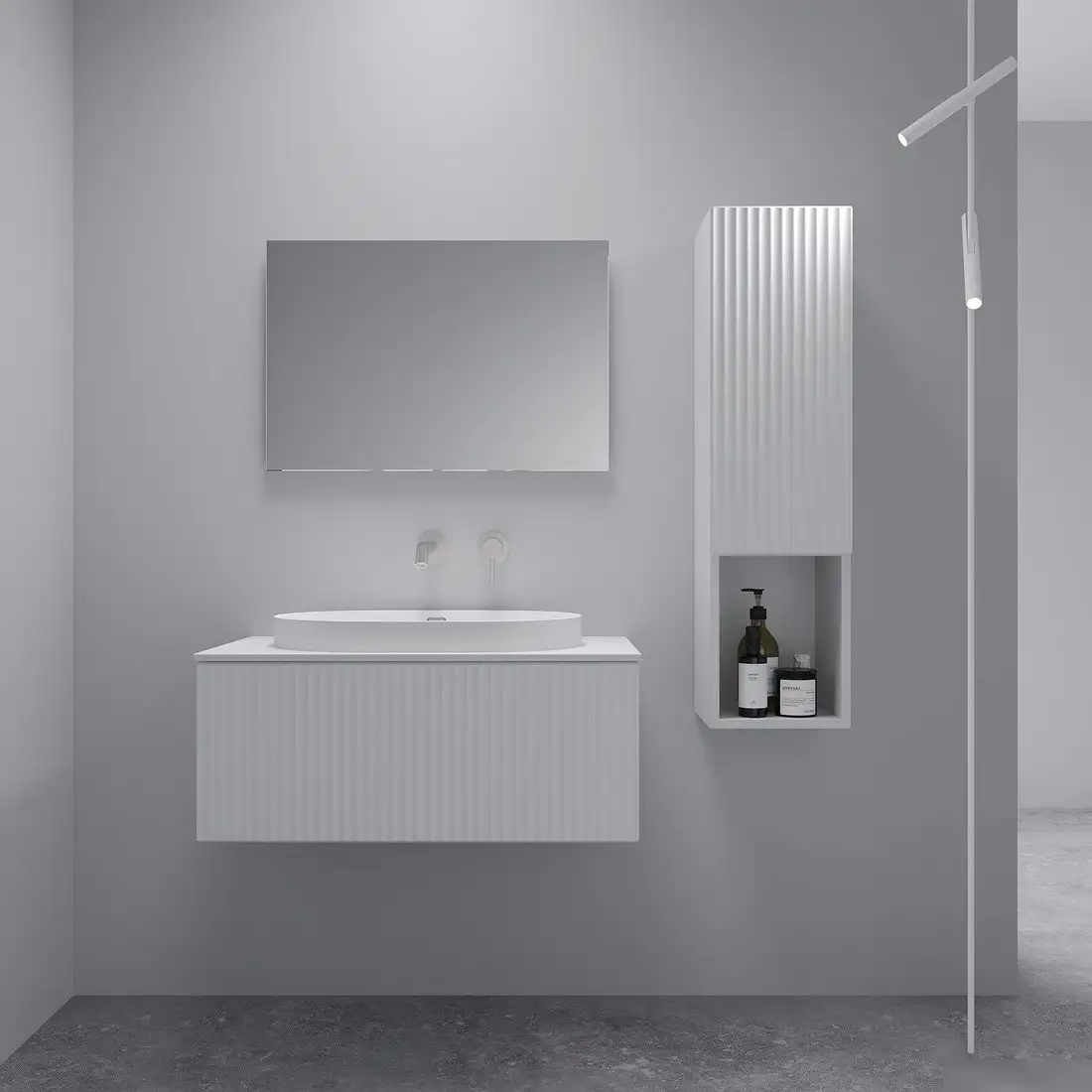 ЗОВ Тумба с умывальником Кито 100 K100LW0MFWPM-LDSPW6002 (флавио белый) – фото товара