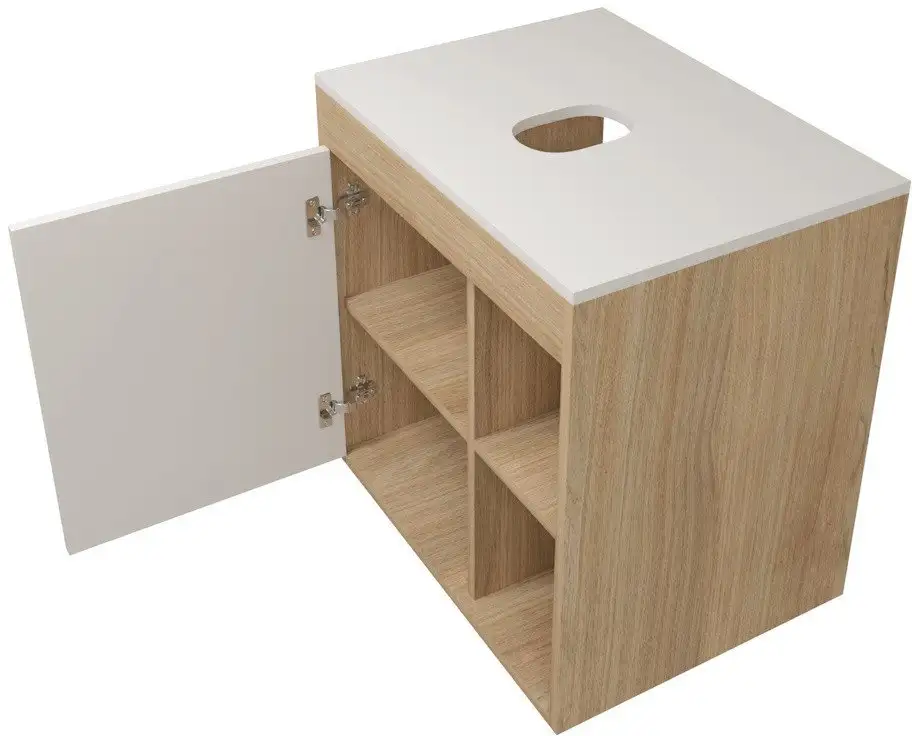 Teymi Тумба под умывальник Nura 60 T60527 (дуб эврика/белый матовый) – фото товара