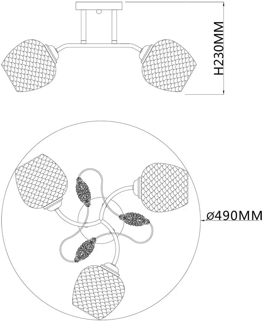 Люстра средней высоты Escada Sorbaria 1108/3PL – фото товара
