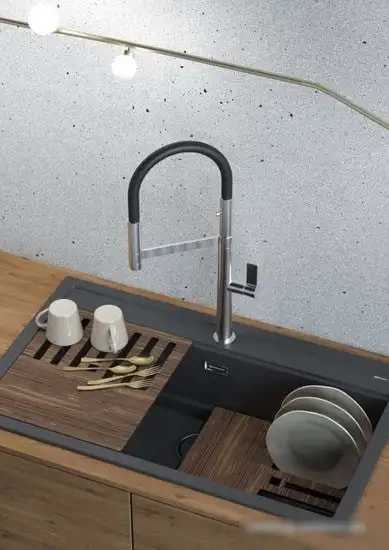 Смеситель Omoikiri Osaka C-BL (хром/черный) - фото товара