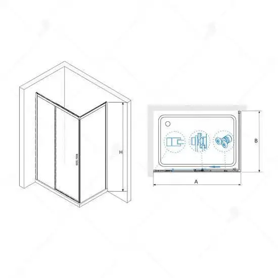 Душевой уголок RGW LE-34 34124107-014 170x100 (черный/прозрачное стекло) - фото товара