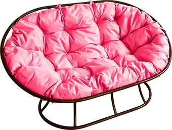 Садовый диван M-Group Мамасан 12100208 (коричневый/розовая подушка) – изображение в каталоге