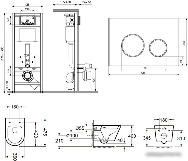 Унитаз Lavinia Boho Relfix Biore Compacto Rimless 6 в 1 77050179 - фото товара