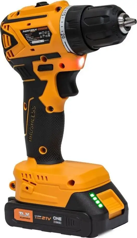 Дрель-шуруповерт Partisan AD-2155BL (с 2-мя АКБ, кейс) – фото товара