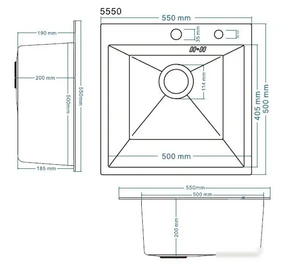 Кухонная мойка Schtoff Best Premium Black 5550 - фото товара