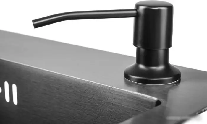 Кухонная мойка Saniteco 5050 Nano (с сифоном, дозатором и коландером) - фото товара