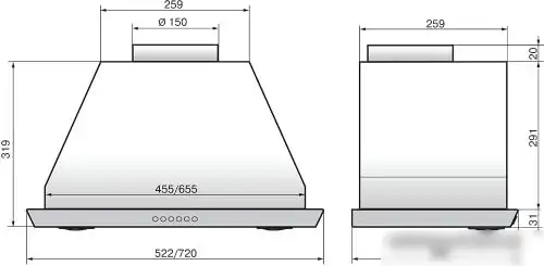 Кухонная вытяжка Elikor 52П-1000-Э4Д (кремовый) - фото товара